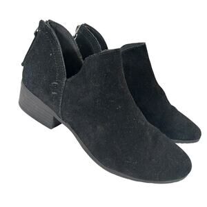 KENNETH COLE! REACTION BLACK GENUINE SUEDE LEATHER CHUNKY HEEL BOOTS! SZ 6.5M